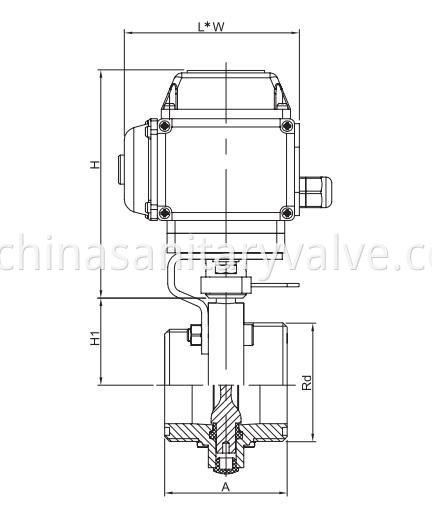 SMS Hygienic Electric Actuator Butterfly Valves Male end